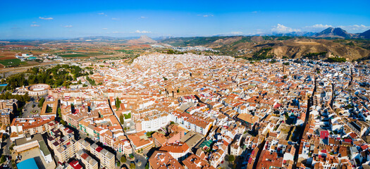 Canvas Print - Antequera aerial panoramic view, Malaga province, Spain