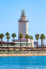 Sticker - Lighthouse in the port of Malaga, Spain