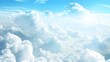 © Nehtott - Sky with Clouds: A tranquil sky background with fluffy white clouds, creating an airy and light atmosphere for outdoor products.