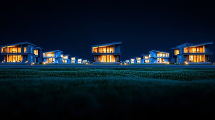 Homes glowing with Diwali lights and diyas geometric design clean sharp focus ultra-HD professional photography