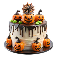 creepy halloween cake isolated on transparent background