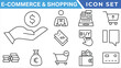 © Muhammad A. grapix - Shopping icons set. E-commerce icon collection. Online shopping thin line icons. Shop icons vector