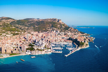 Sticker - Monte Carlo, Monaco aerial view