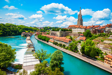 Poster - Bern aerial panoramic view, Switzerland