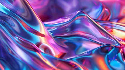 Aufkleber - Dynamic holographic shapes with a shimmering effect, creating a sense of movement and depth. Close-up photo with clean background