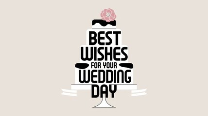 Poster - Stylized Wedding Cake Illustration with Heartfelt Quote