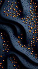 A blue and orange background with many small orange dots