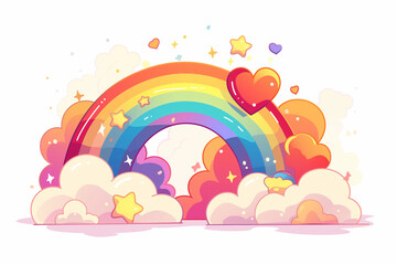 Wall Mural - rainbow and clouds