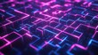 © yu - Abstract Neon Glowing Cubes: A Tech and Data Concept