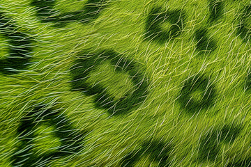 A green animal with spots and stripes