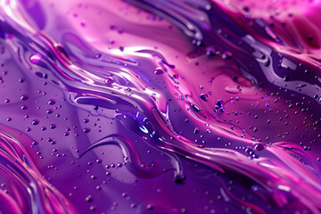 Wall Mural - The image is a close up of a purple fabric with water droplets on it