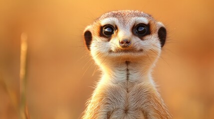 Charming Meerkat in Golden Light