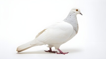 white pigeon isolated on white background