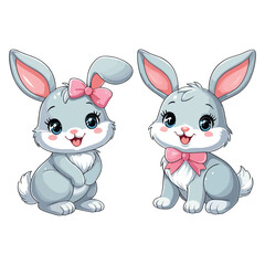 Cute Rabbit Vector Cartoon illustration