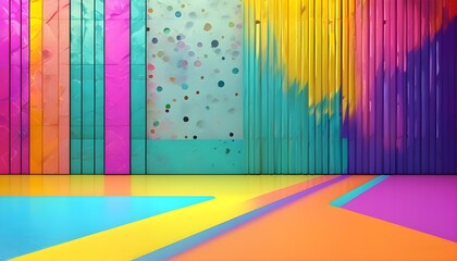 Wall Mural - Vibrant Abstract Dance Floor with Dynamic Wall Textures