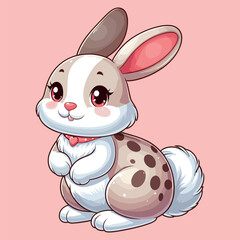 Sticker - Cute Rabbit Vector Cartoon illustration