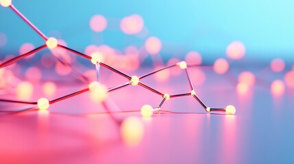 Wall Mural - a network of interconnected nodes with data packets traveling between them, showcasing the constant 
