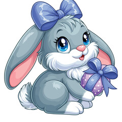 Poster - Cute Rabbit Vector Cartoon illustration