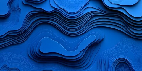 Abstract Blue 3D Wave Pattern