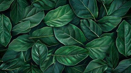 Poster - A close up of green leaves with a mood of serenity and calmness