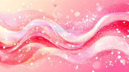 Wall Mural - Pink and White Abstract Background with Glitter and Hearts