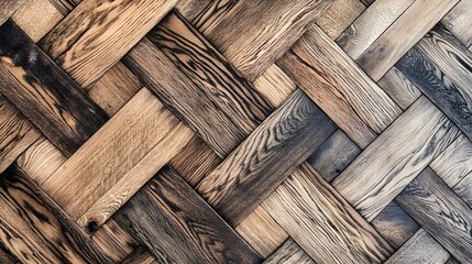 Wall Mural - Rustic Wooden Background with Diagonal Pattern