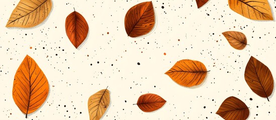 Canvas Print - Autumn Leaves on White Background