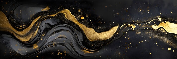 Poster - Abstract Black and Gold Marble Texture