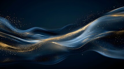 Poster - Abstract Gold and Blue Background