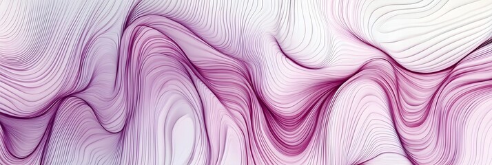 Wall Mural - Abstract purple and white wavy lines background