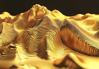 Wall Mural - Abstract Gold Mountains