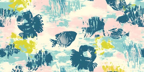 Wall Mural - Abstract Fish Pattern