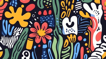 Sticker - Abstract Colorful Floral Pattern