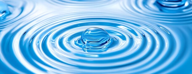 Wall Mural - Water Drop Ripples Abstract Background