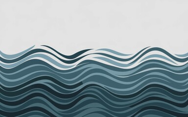 Wall Mural - abstract ocean waves. abstract pattern of blue waves on a gray background. perfect for design projec