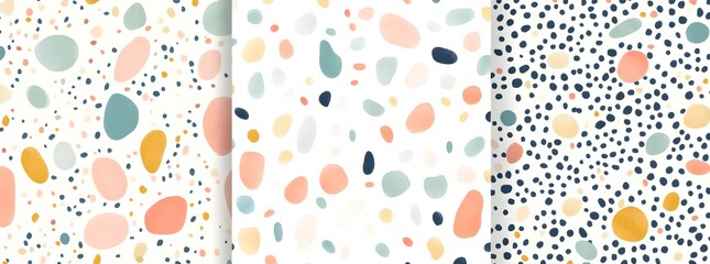 Canvas Print - Abstract Seamless Pattern with Circles and Dots