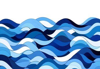 Poster - Abstract Blue Waves Background