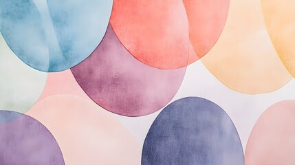 Sticker - Abstract Watercolor Background with Overlapping Circles in Pastel Colors