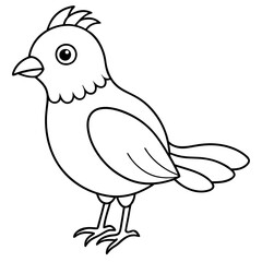 Canvas Print - bird coloring page for kids line art illustration