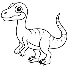 Wall Mural - cute dinosaur Megalosaurus coloring page line art