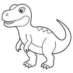 Poster - cute dinosaur Megalosaurus coloring page line art