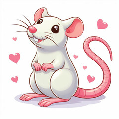 Sticker - Cute Rat Vector Cartoon illustration