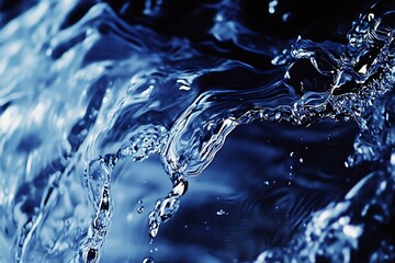 Poster - water splash on blue background