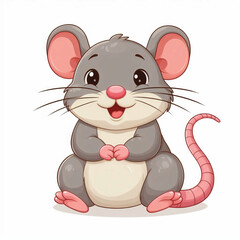 Sticker - Cute Rat Vector Cartoon illustration