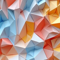 Sticker - Abstract Geometric Pattern with Blue  Orange  and Yellow Triangles