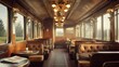 © Julia Jones - Vintage Train Car Interior with Scenic Window Views