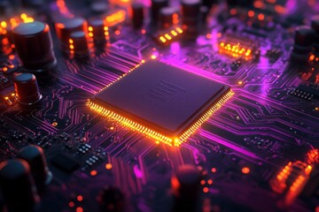 Wall Mural - abstract circuit cyberspace