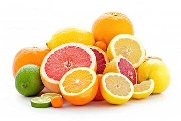 Wall Mural - A stack of vibrant oranges, lemons, limes, and limes