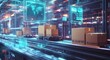 © Otseira - Smart warehouse management system using augmented reality technology to identify package picking and delivery . Future concept of supply chain and logistic business