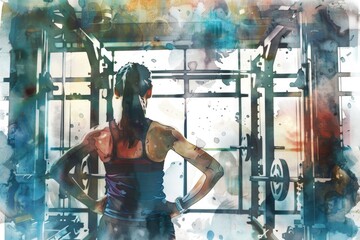 Poster - A person working out in a fitness center